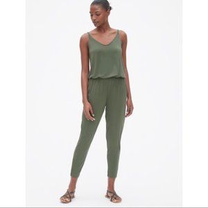 Gap Strappy Cami Jumpsuit in Tweed Green, Size L